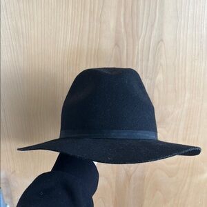 Topshop Black Wide-Brim Fedora Hat